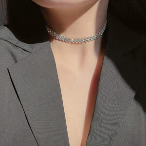 Sparkling Rhinestone Clavicle Chain Necklace